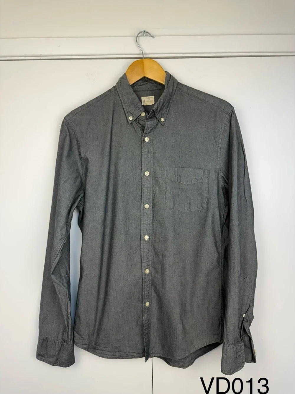 J.Crew Sunwashed Oxford Dark Gray Slim Fit Button Down Shirt